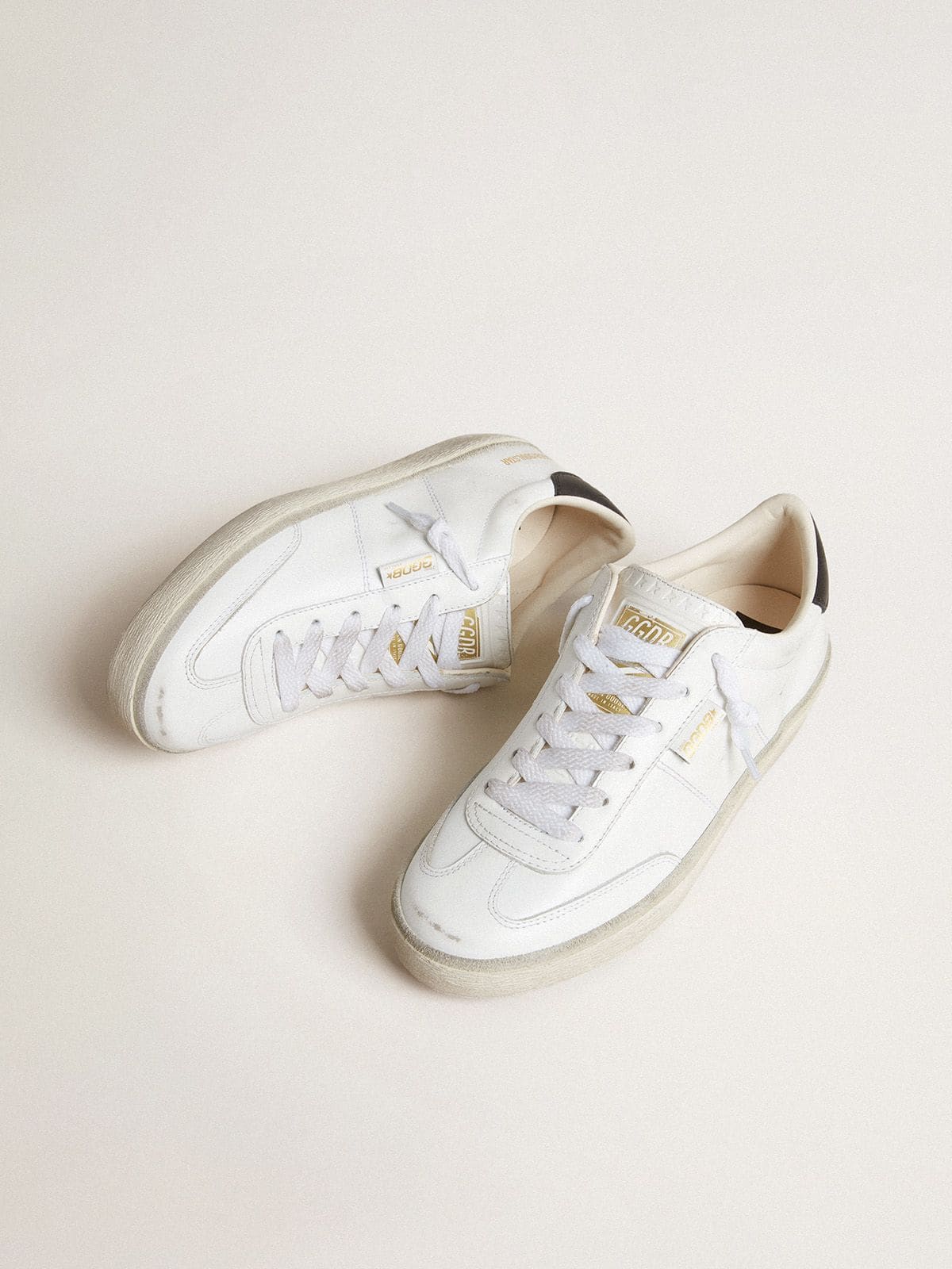 Golden Goose Women's Soul Star in white leather with black leather heel tab