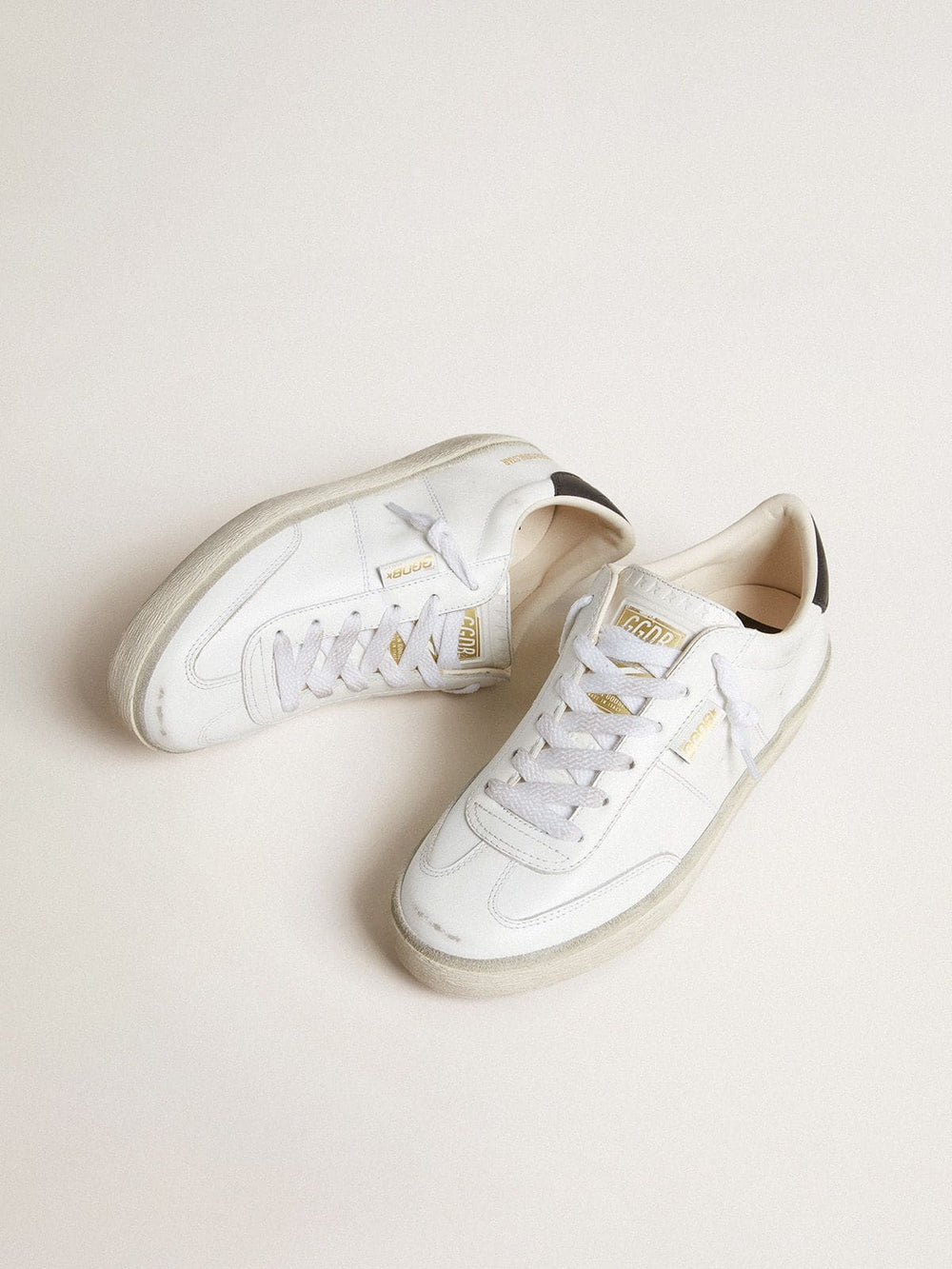 Golden Goose Women's Soul Star in white leather with black leather heel tab