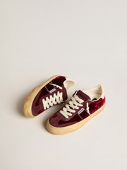 Golden Goose Soul Star in burgundy velvet with white leather heel tab