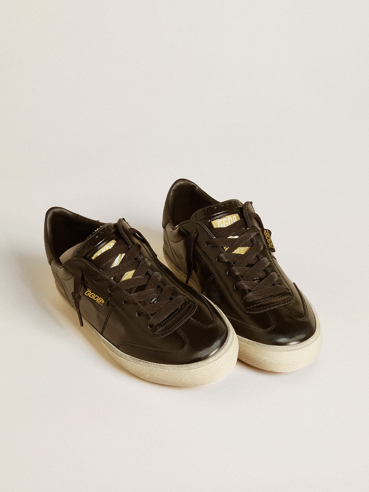 Golden Goose Women's Soul Star in black patent leather with black leather heel tab