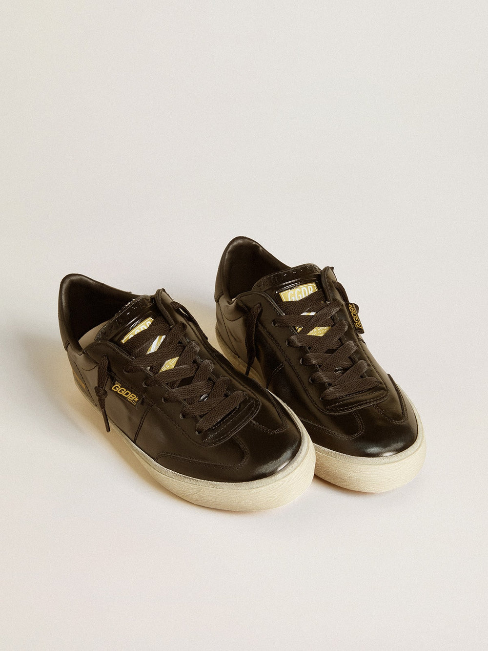 Golden Goose Women's Soul Star in black patent leather with black leather heel tab