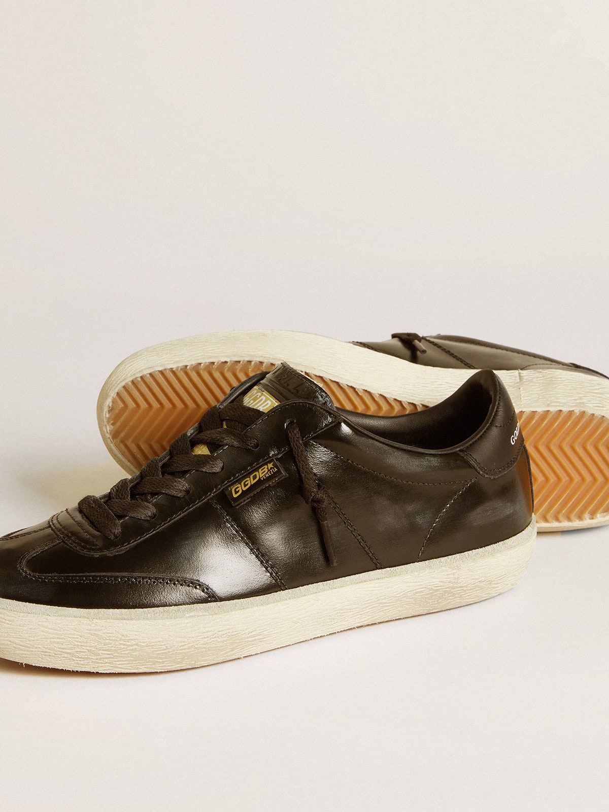 Golden Goose Women's Soul Star in black patent leather with black leather heel tab