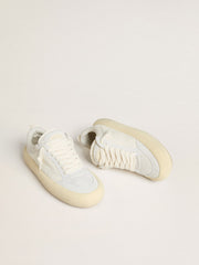Golden Goose Women's Space-Star Cube in white leather with perforated star