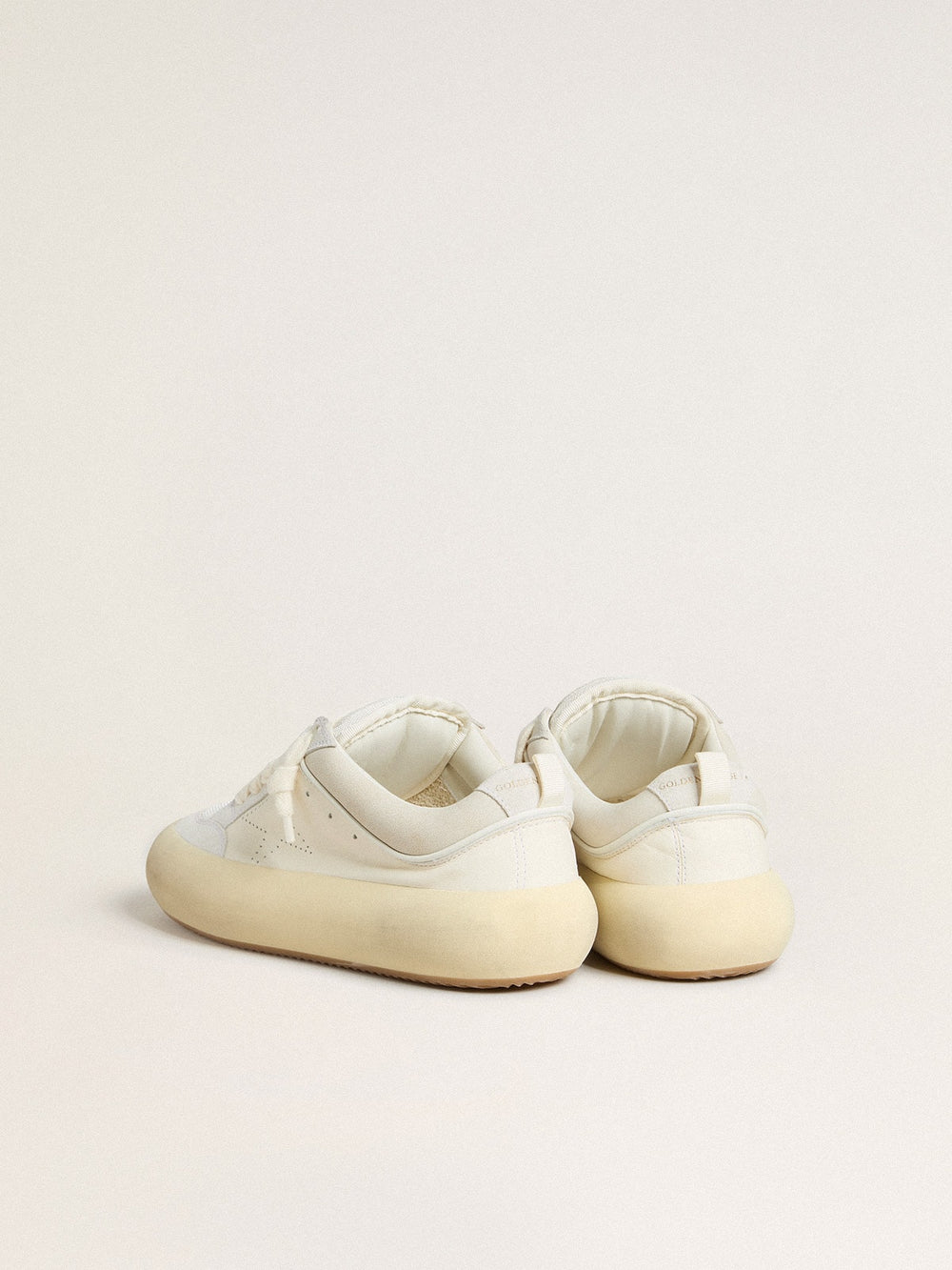Golden Goose Women's Space-Star Cube in white leather with perforated star