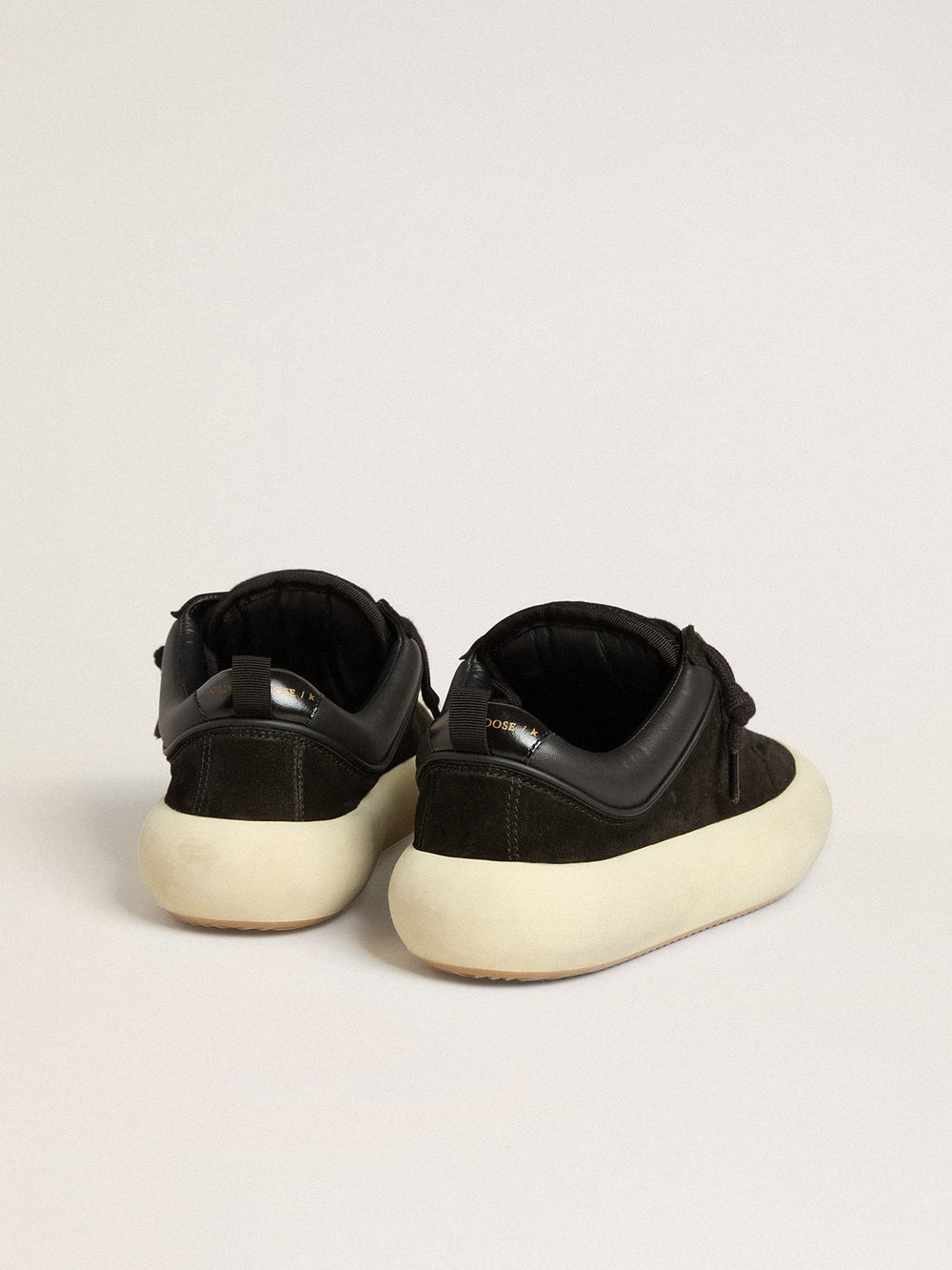 Golden Goose Women's Space-Star Cube in black suede with perforated star