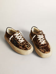 Golden Goose Women's Space-Star in leopard print pony skin with black star