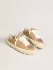 Golden Goose Women's Space-Star Cube in tobacco suede with perforated star