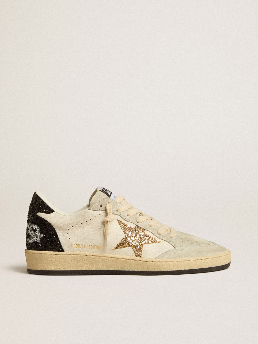 Golden Goose Women’s Ball Star  in nappa and suede with glitter star and black heel tab