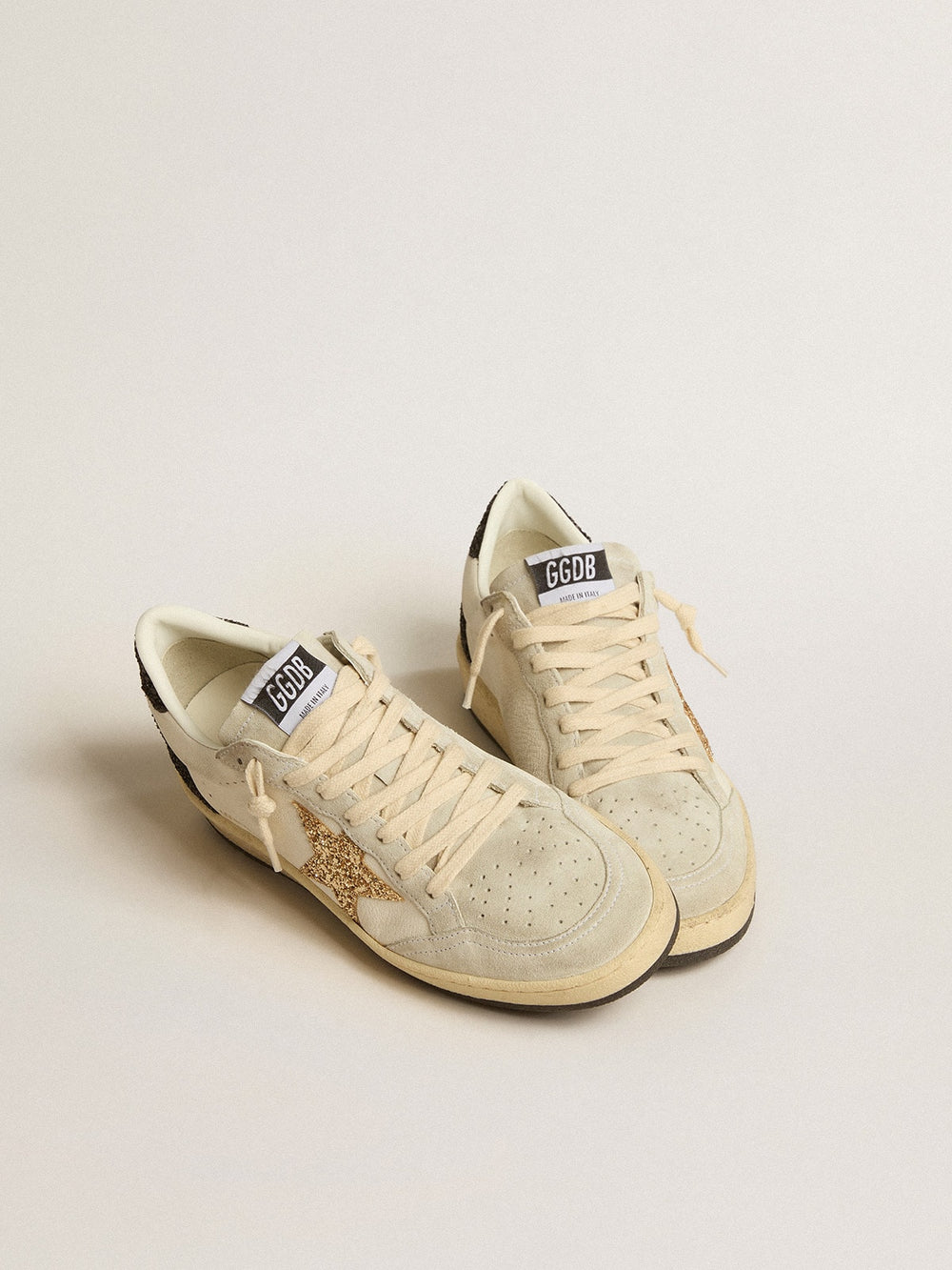 Golden Goose Women’s Ball Star  in nappa and suede with glitter star and black heel tab