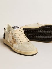 Golden Goose Women’s Ball Star  in nappa and suede with glitter star and black heel tab