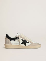 Golden Goose Women's Ball Star LTD in nappa with black crystal star and beige suede inserts