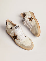 Golden Goose Women's Ball Star with leopard print pony skin star and black heel tab