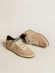 Golden Goose Women's Ball Star LTD in powder pink suede with Swarovski crystal tongue and shearling lining