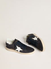 Golden Goose Women's Ball Star in dark blue suede with leather star and heel tab