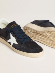 Golden Goose Women's Ball Star in dark blue suede with leather star and heel tab