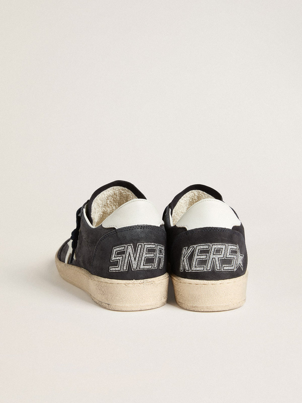 Golden Goose Women's Ball Star in dark blue suede with leather star and heel tab