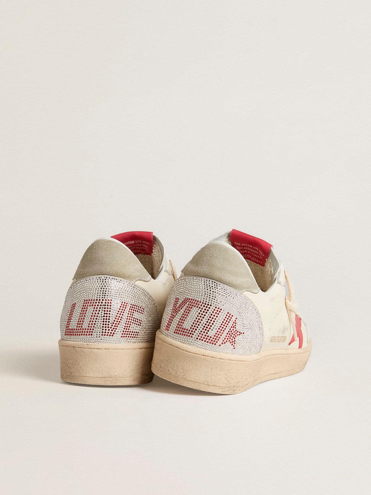 Golden Goose Valentine’s Day Women’s Ball Star with red leather star and red Swarovski lettering