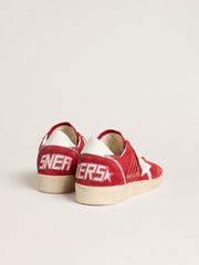 Golden Goose Women's Ball Star in red suede with white leather star and heel tab