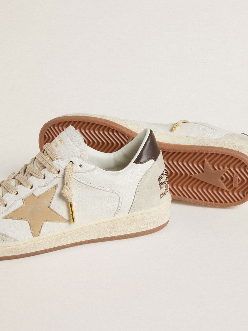 Golden Goose Women’s Ball Star LTD with beige star and black heel tab