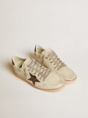 Golden Goose Ball Star in mesh and leather with metallic leather star and heel tab