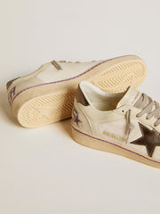 Golden Goose Ball Star in mesh and leather with metallic leather star and heel tab