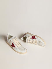 Golden Goose Women's Ball Star LTD with red leather star and pink glitter heel tab