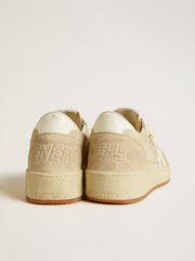 Golden Goose Women's Ball Star in beige suede with white leather star and heel tab