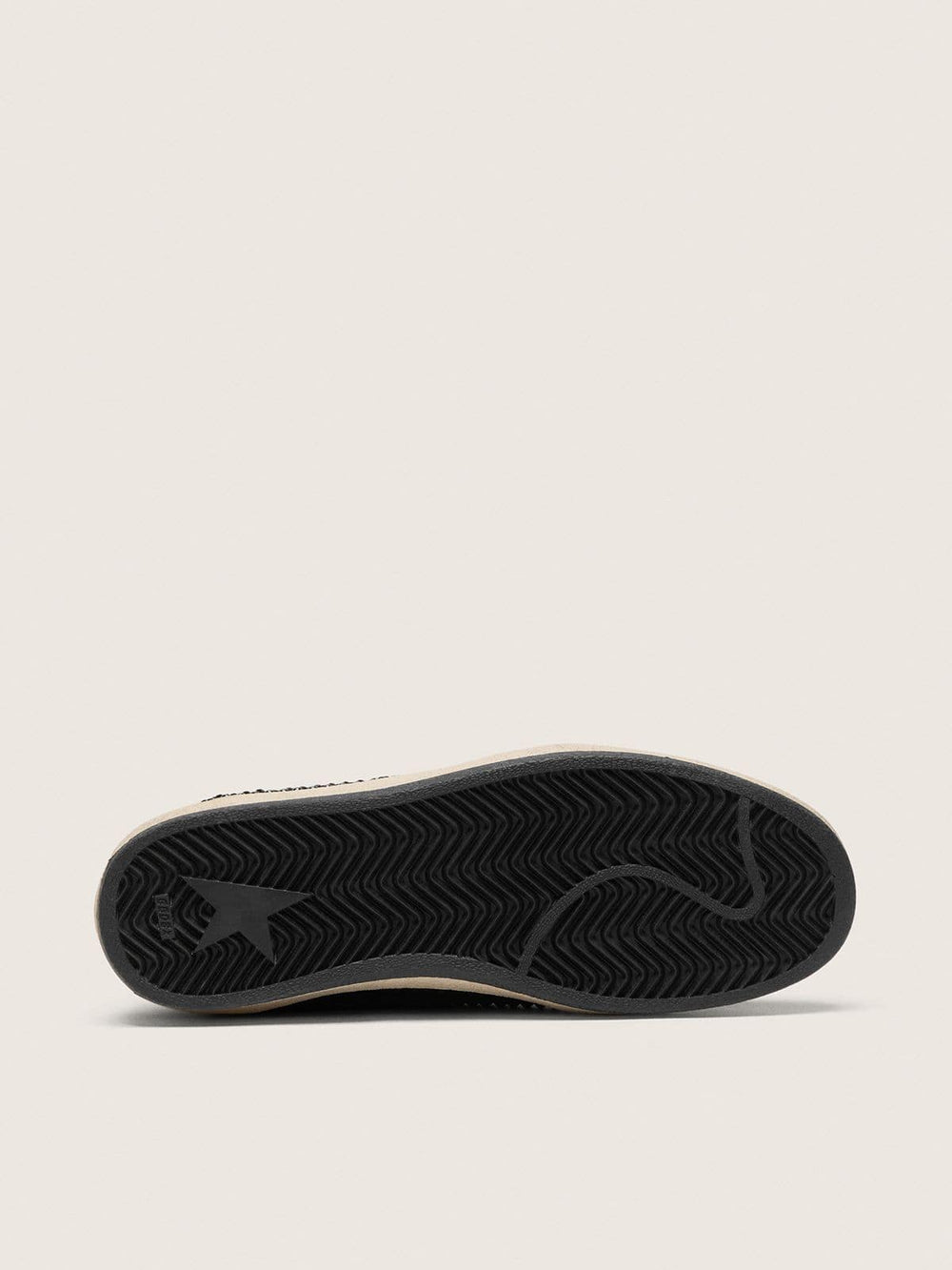 Golden Goose Ball Star in black suede with white star and Swarovski crystals