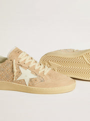 Golden Goose Ball Star in suede and Swarovski crystals with leather star and metallic heel tab