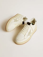 Golden Goose Women's Ball Star with ice-gray suede star and glossy black leather heel tab