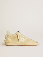 Golden Goose Women's Ball Star  in suede and shearling with white patent leather star