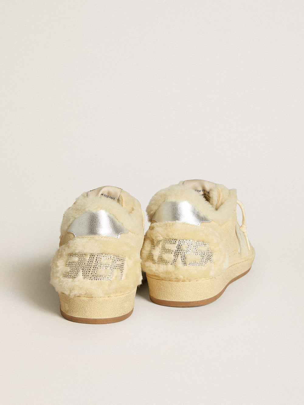 Golden Goose Women's Ball Star  in suede and shearling with white patent leather star