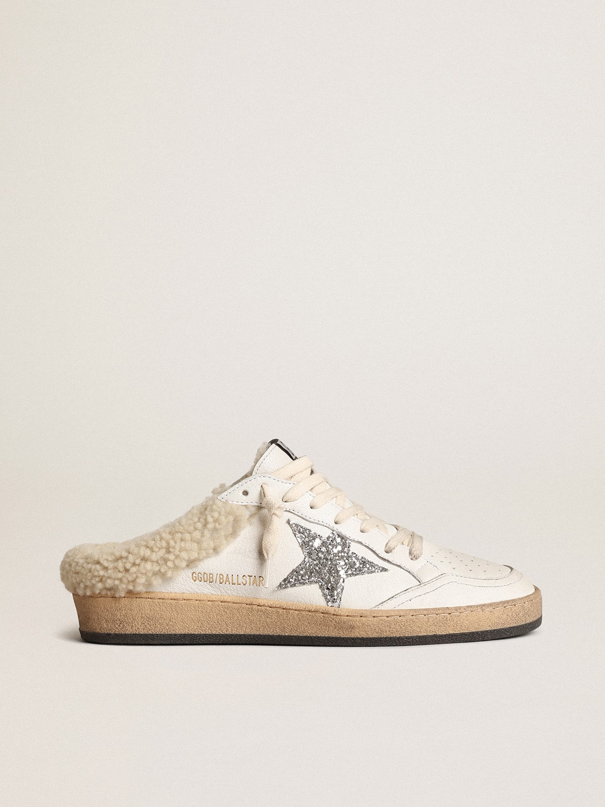 Golden Goose Ball Star Sabots with glitter star and shearling lining