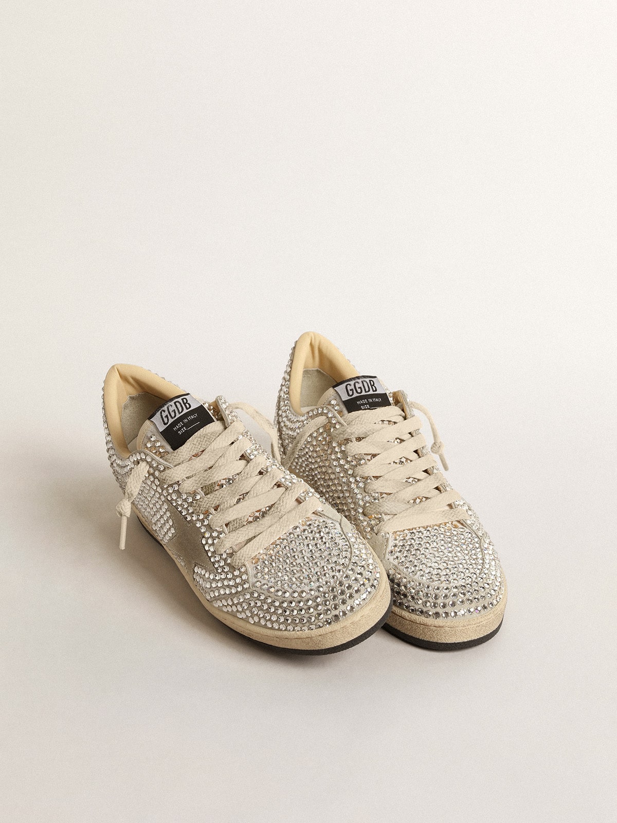 Golden Goose Women’s Ball Star  with Swarovski crystals and gray suede star