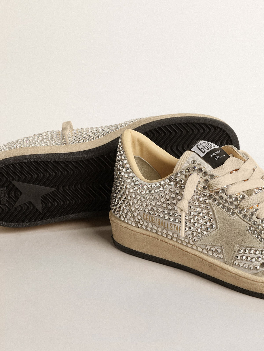 Golden Goose Women’s Ball Star  with Swarovski crystals and gray suede star
