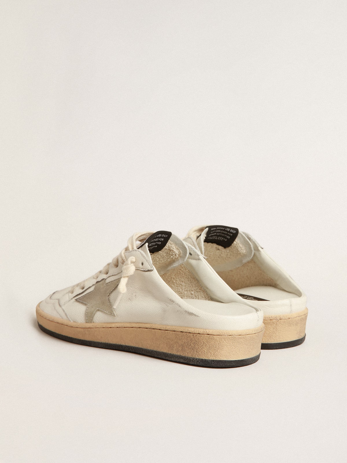 Golden Goose Ball Star Sabots in nappa leather with ice-gray suede star