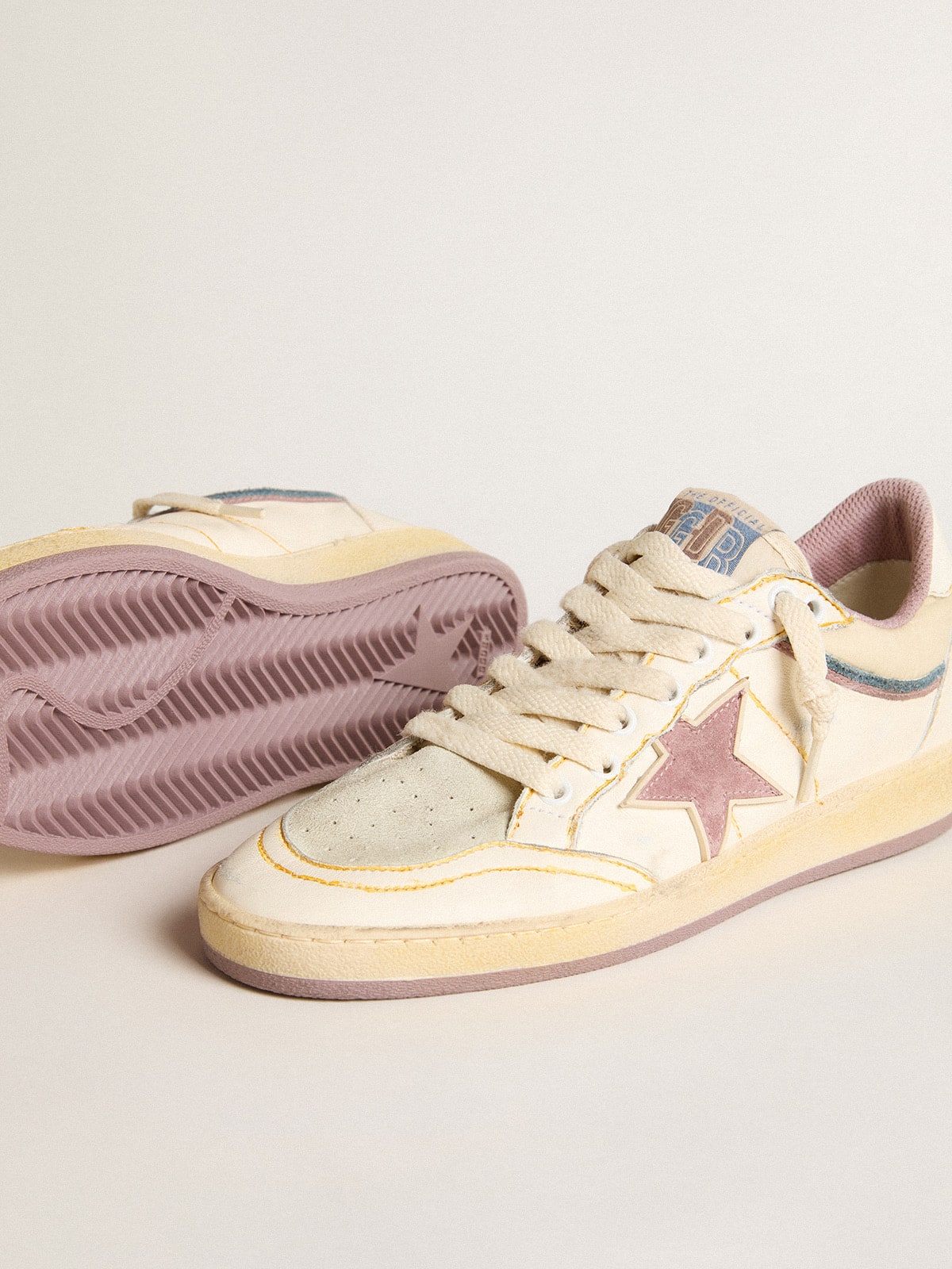 Golden Goose Women's Ball Star in nappa leather with mauve TPU star and leather heel tab