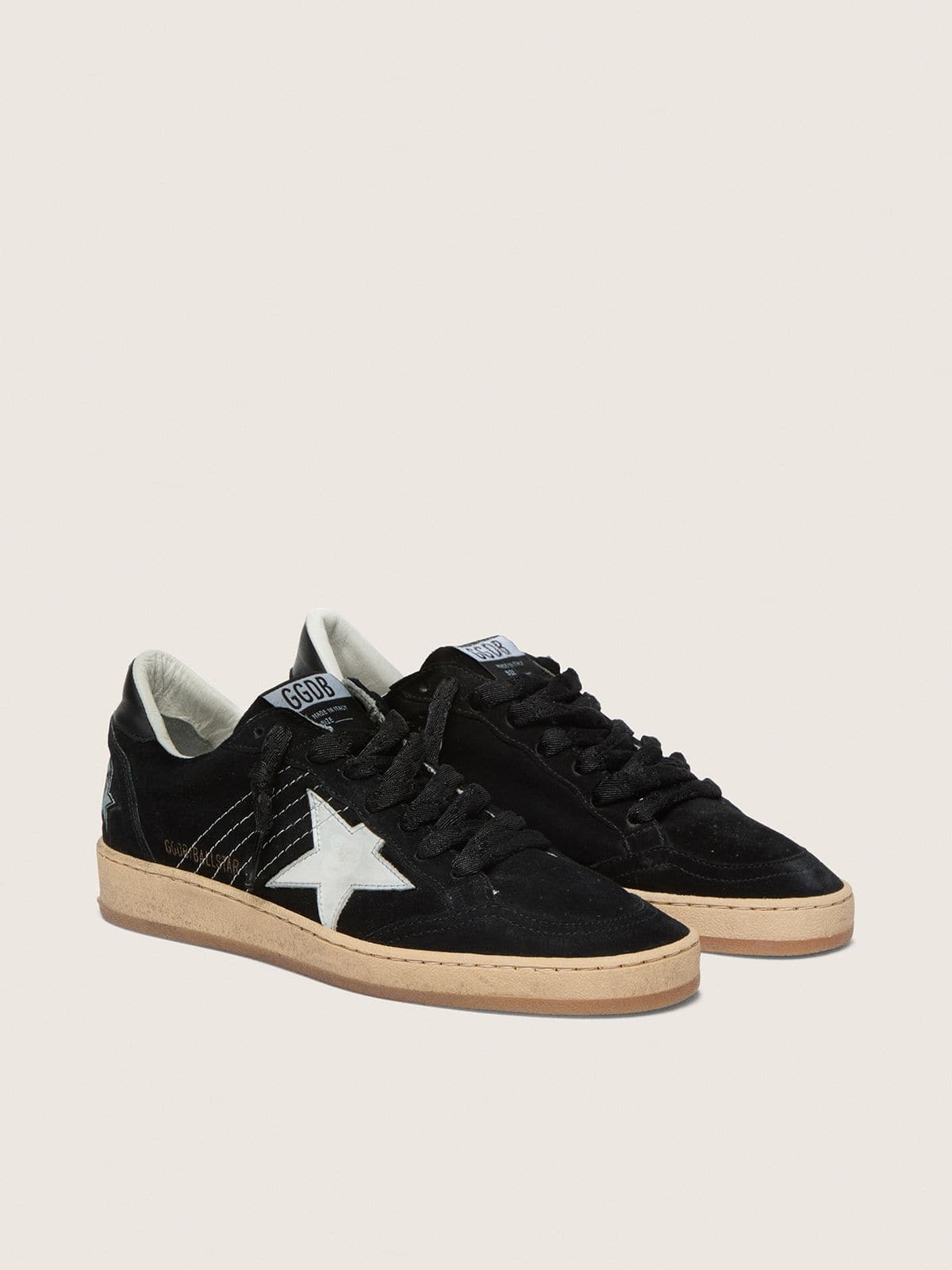 Golden Goose Women's Ball Star in black suede with white leather star