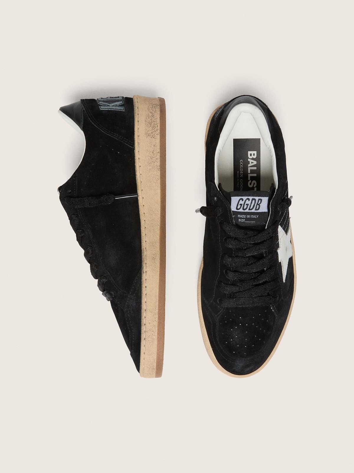 Golden Goose Women's Ball Star in black suede with white leather star