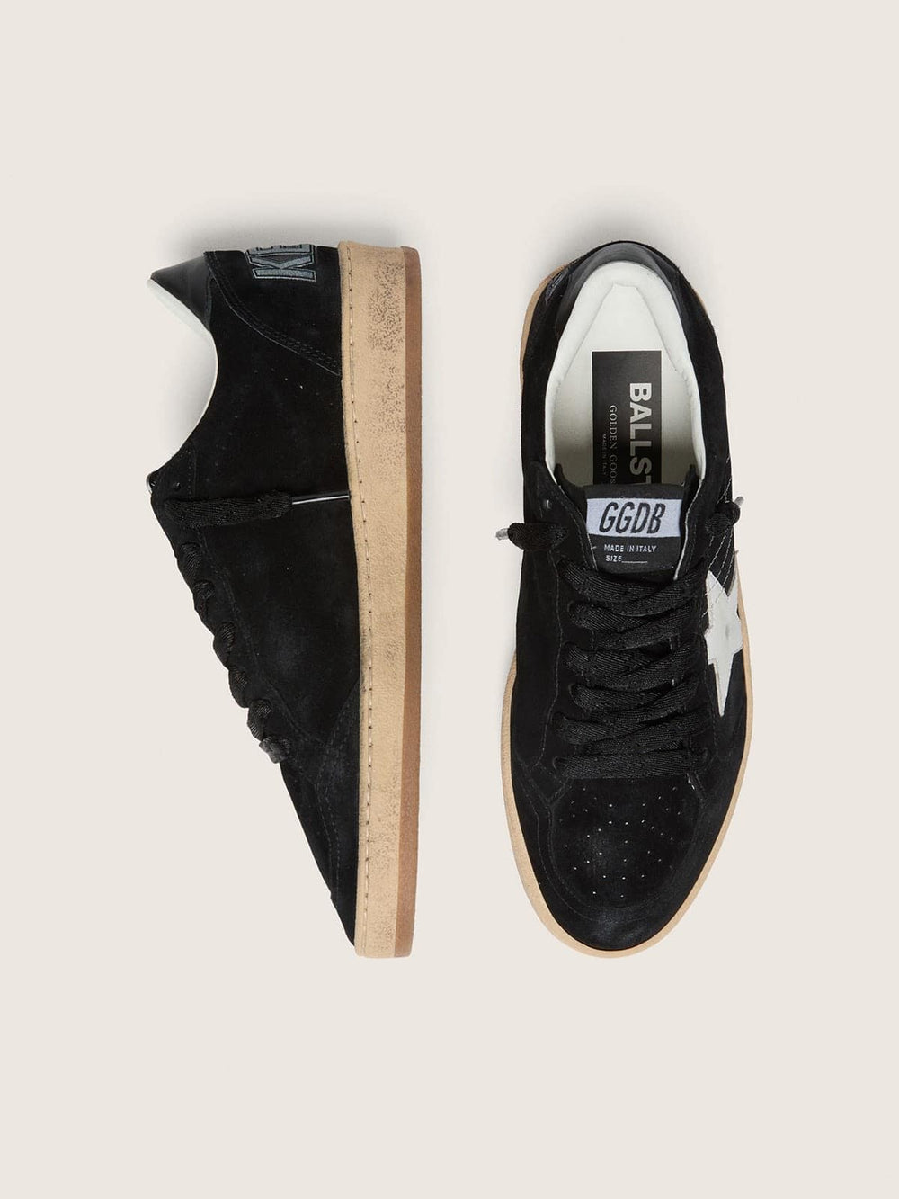 Golden Goose Women's Ball Star in black suede with white leather star