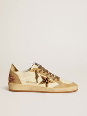 Golden Goose Women's Ball Star in nappa and suede with pony skin star and metallic heel tab