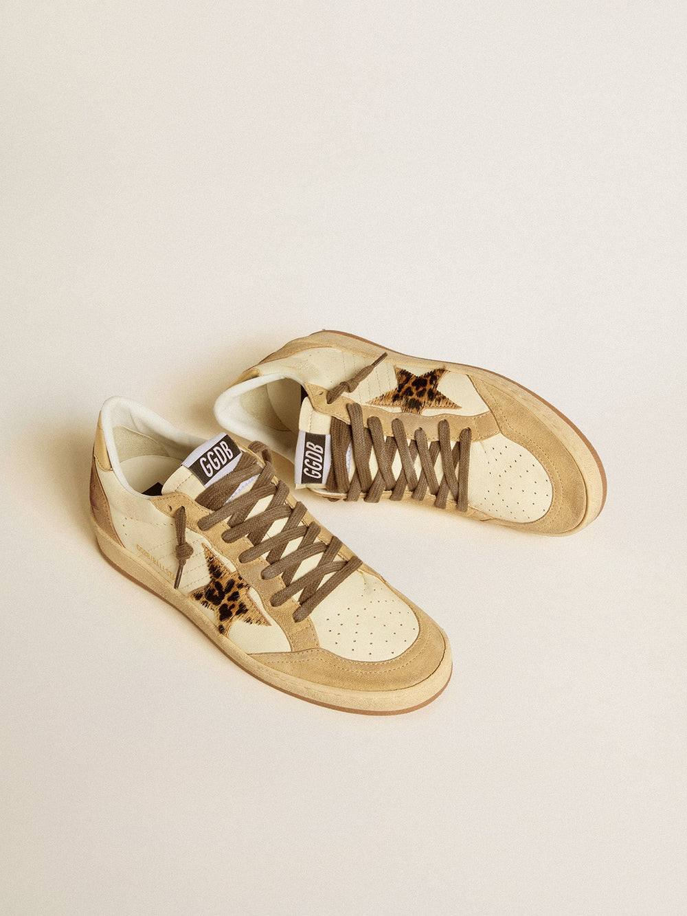 Golden Goose Women's Ball Star in nappa and suede with pony skin star and metallic heel tab