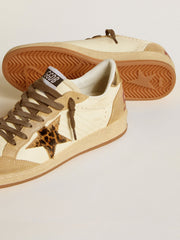 Golden Goose Women's Ball Star in nappa and suede with pony skin star and metallic heel tab