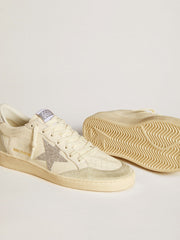 Golden Goose Women's Ball Star with silver Swarovski micro-crystal star and metallic silver leather heel tab