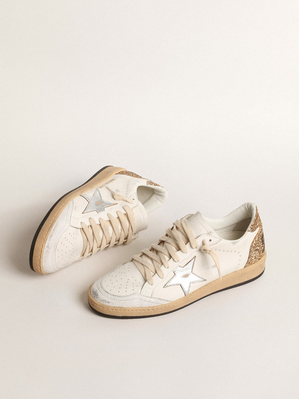 Golden Goose Ball Star with metallic leather star and glitter heel tab