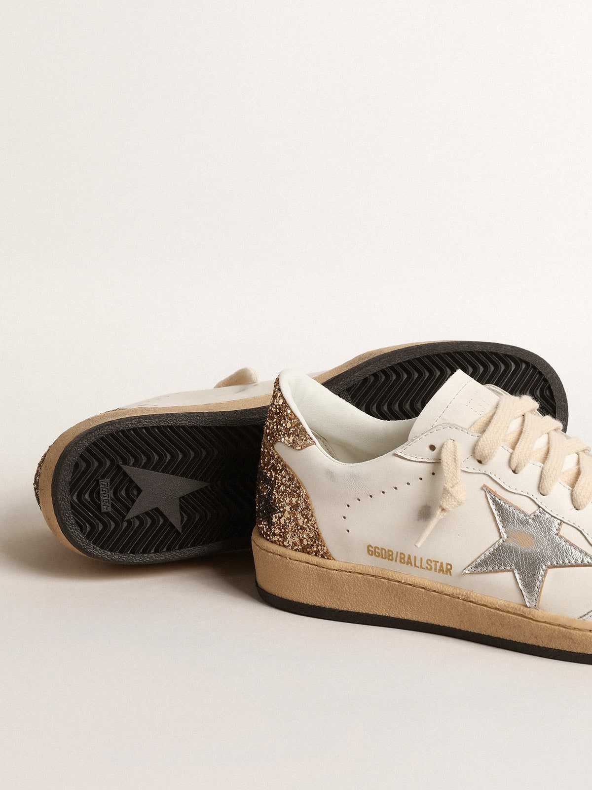 Golden Goose Ball Star with metallic leather star and glitter heel tab