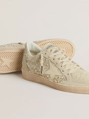 Golden Goose Ball Star in suede with Swarovski crystals and pearls and leather star