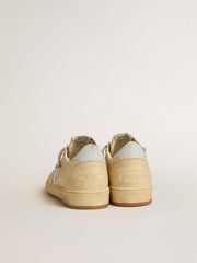 Golden Goose Women's Ball Star LTD in cream-colored leather with light gray leather star and heel tab
