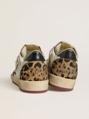 Golden Goose Women's Ball Star with brown leather star and leopard-print pony skin tongue