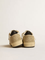 Golden Goose Ball Star in nappa and suede with black glitter star and heel tab